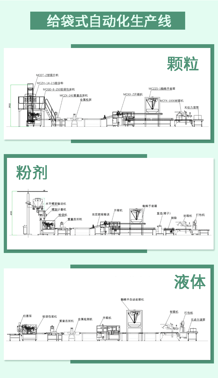 給袋式包裝流水線(xiàn)